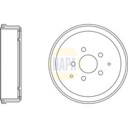 NAPA Brake Drum Assembly Rear fits VW Transporter 1970-1979 1.6 2.0