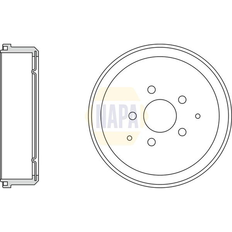 NAPA Brake Drum Assembly Rear fits VW Transporter 1970-1979 1.6 2.0