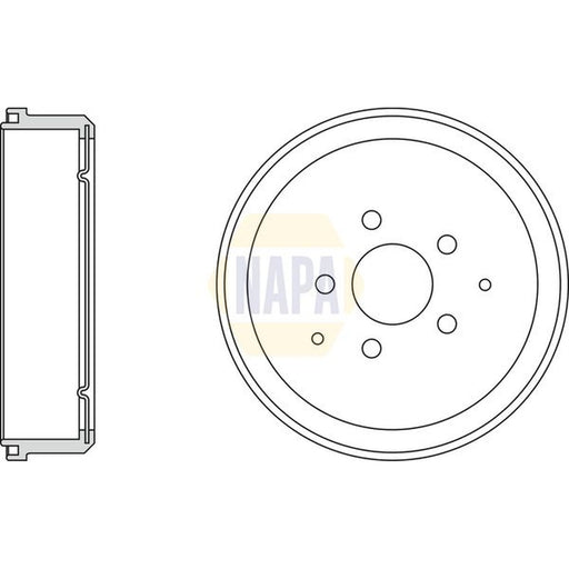 NAPA Brake Drum Assembly Rear fits VW Transporter 1970-1979 1.6 2.0