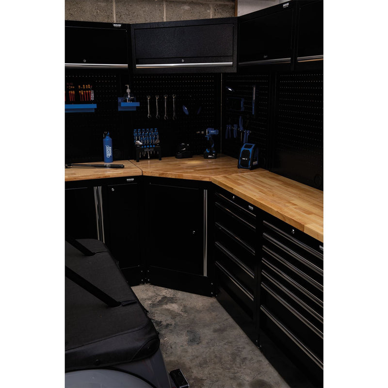 Draper BUNKER Modular Hardwood Worktop for Corner Cabinet, 865mm 33210 Draper - Dynamic Drive