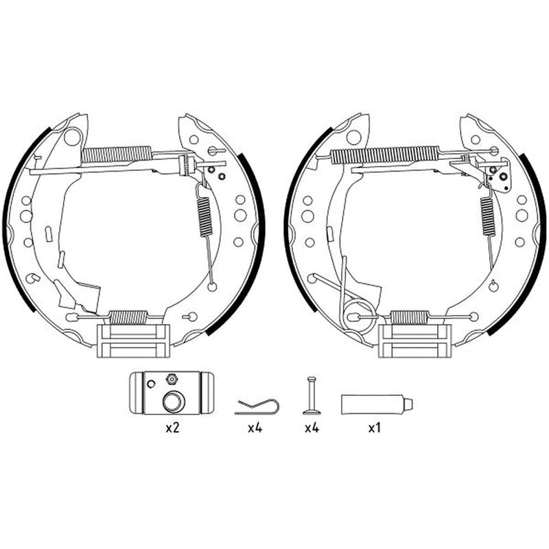 Mintex Brake Shoe Set Axle Kit fits Citroën C3 Pluriel 2003-2004 1.4