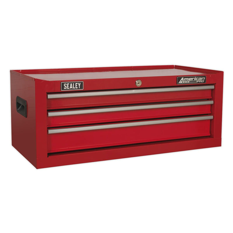 Sealey Mid-Box 3 Drawer with Ball-Bearing Slides - Red Sealey  - Dynamic Drive
