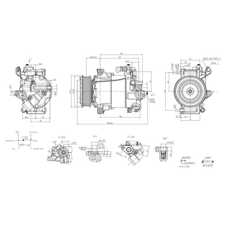 Hella Air Conditioning Compressor fits Ford B-Max 2012-2017 1.0