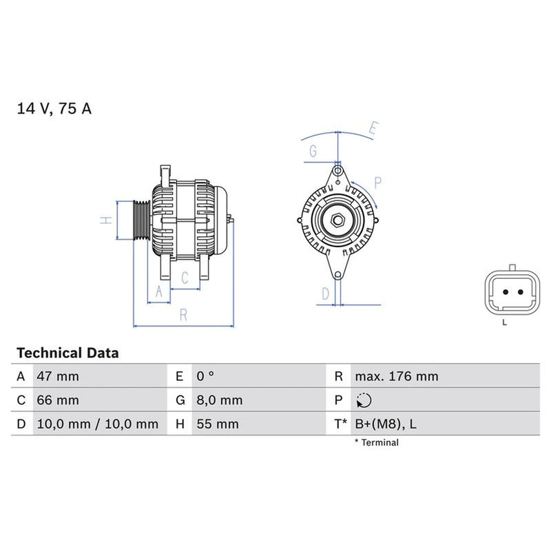 Bosch Car Alternator 12V 0 986 042 191