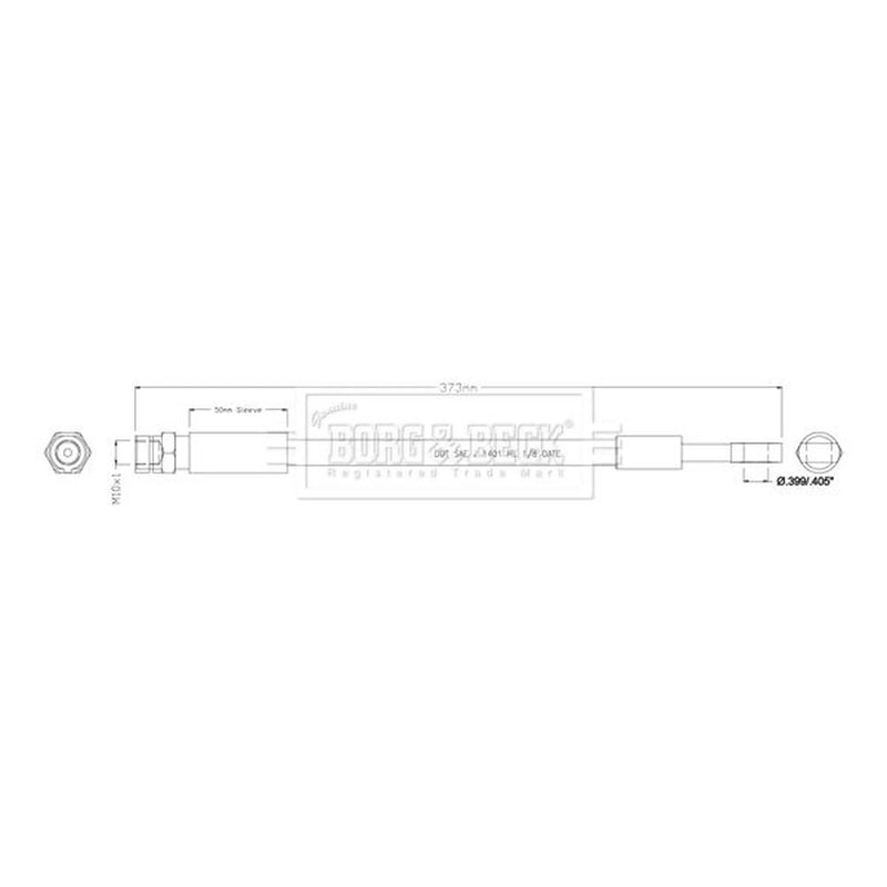 Borg & Beck Brake Hydraulic Hose Line Rear Right BBH8944