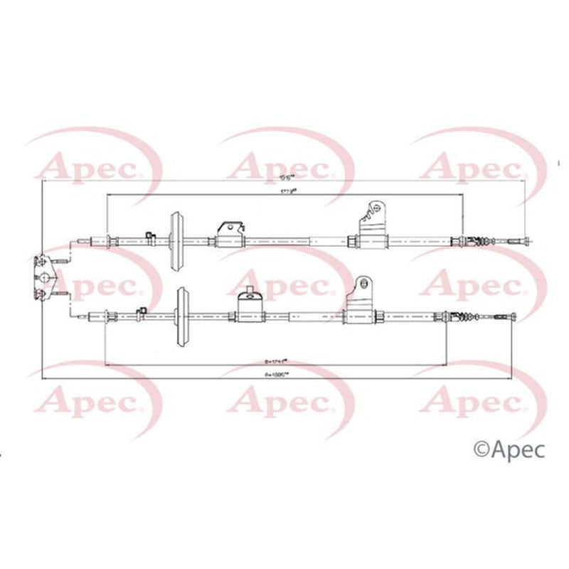 Apec Handbrake Cable Left Rear fits Opel Mokka / Mokka X 2012-2019 1.4 1.6 1.7