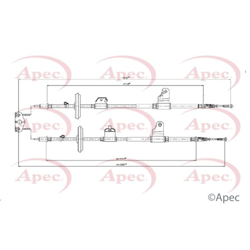 Apec Handbrake Cable Right Rear CAB1786