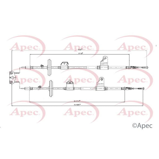 Apec Handbrake Cable Right Rear CAB1786