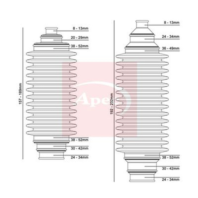 Apec Steering Bellow Kit Front fits Citroën Berlingo First 1996-2011 1.4 1.8