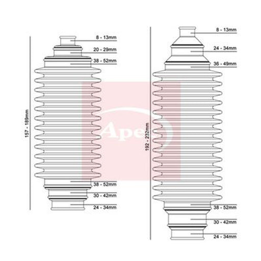 Apec Steering Bellow Kit Front fits Citroën Berlingo First 1996-2011 1.4 1.8