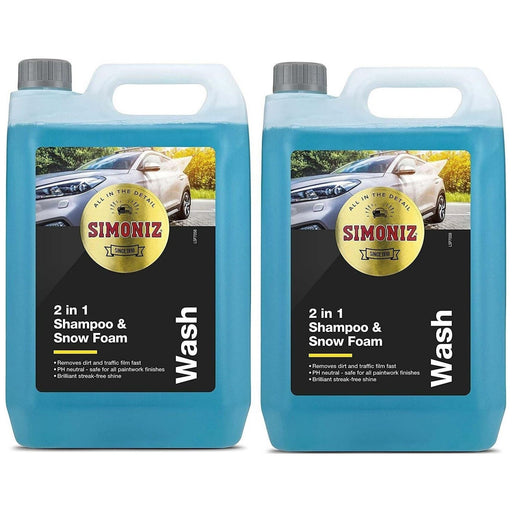 2x Simoniz Car Shampoo & Snow Foam Removes Dirt Streak-Free Cleaner 5L Simoniz  - Dynamic Drive