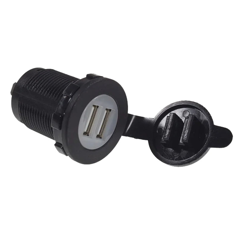 W4 Double USB Charging Point - Anthracite 12/24V DC