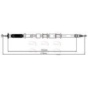 Apec Handbrake Cable Left Rear fits Fiat 500L 2012-2018 0.9 1.3 1.4 1.6