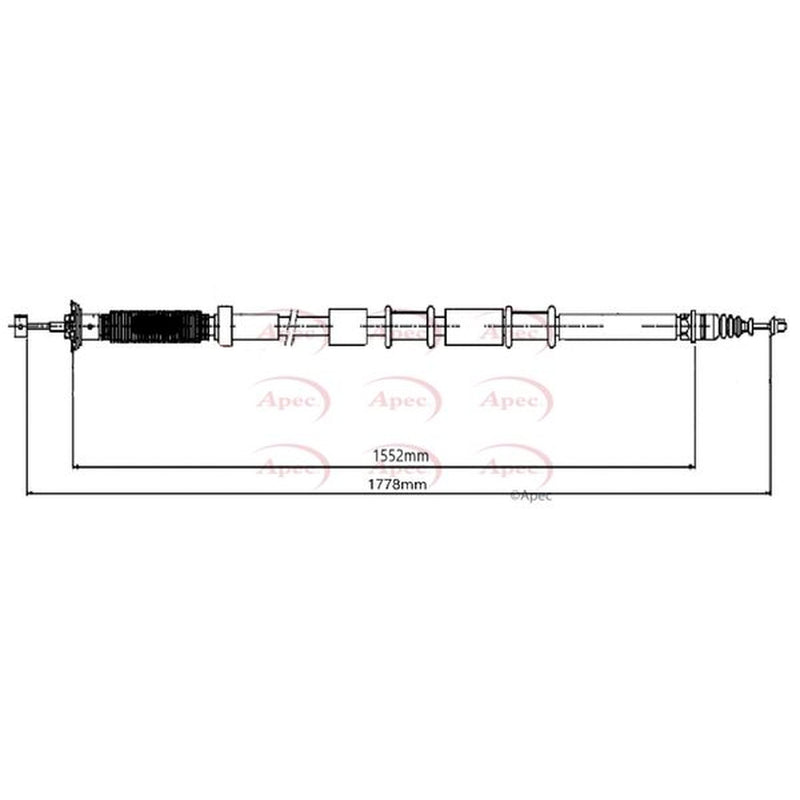 Apec Handbrake Cable Left Rear fits Fiat 500L 2012-2018 0.9 1.3 1.4 1.6