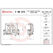 Brembo Brake Caliper Assembly fits Mercedes-Benz Sprinter 5-T 2018-2021