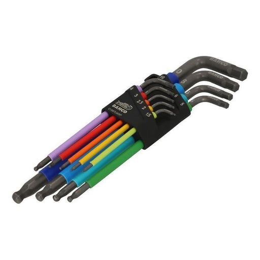 Bahco C1997LM/9P Metric Long Ball End Coloured Hex L-Key Set, 9 Piece Bahco - NN4 Online