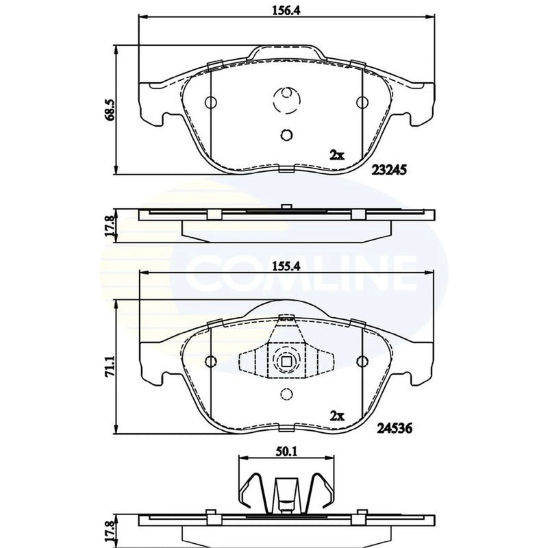 Comline 4 x Front Brake Pad Set fits Renault Laguna II 2001-2007