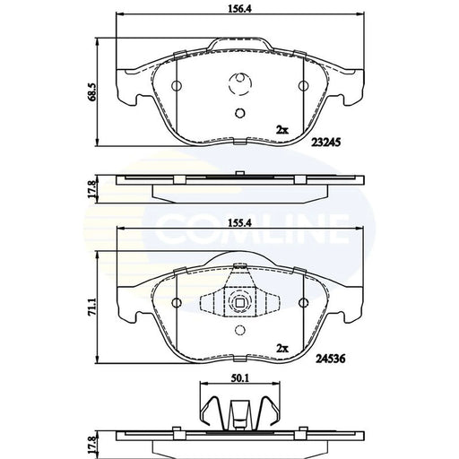 Comline 4 x Front Brake Pad Set fits Renault Laguna II 2001-2007