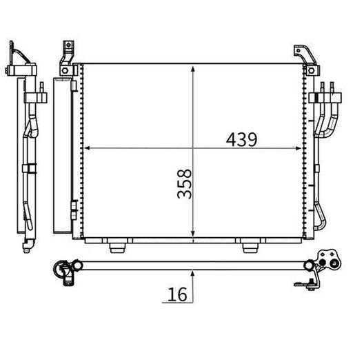 Mahle Air Conditioning Condenser fits Hyundai I10 I 2007-2018 1.0 1.1 1.2