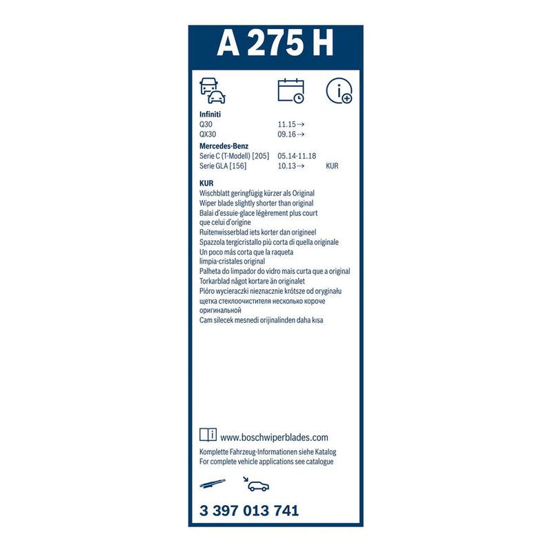 Bosch Aerotwin Wiper Blade 265mm — A275H fits BMW 1 2004-2012