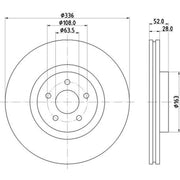 Mintex 2 x Internally Vented Brake Discs fits Ford Focus II 2009-2011 2.5