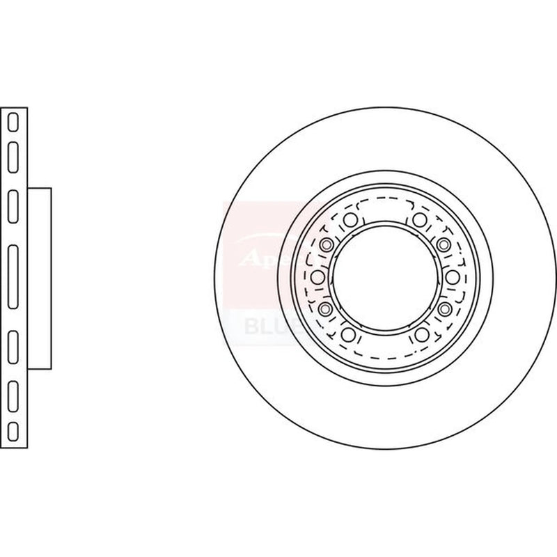 Apec 2 x Vented Front Brake Discs SDK6203-x2
