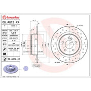 Brembo 2 x Perforated Rear Brake Discs 08.A612.4X-x2