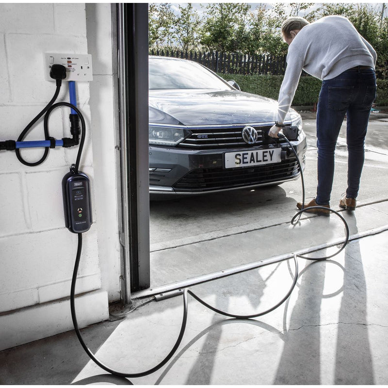 Sealey Portable EV Charger Type 2 to UK 10A 5m Cable EVPC2 Sealey - Dynamic Drive