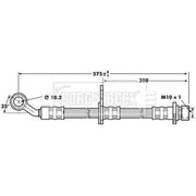 Borg & Beck Brake Hydraulic Hose Line Front Left BBH7016