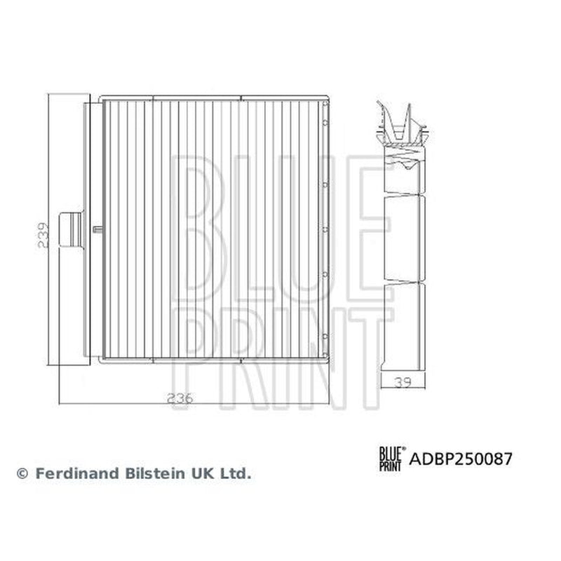 Blue Print Cabin Air Filter (Pollen Filter) fits Renault Grand Scénic II