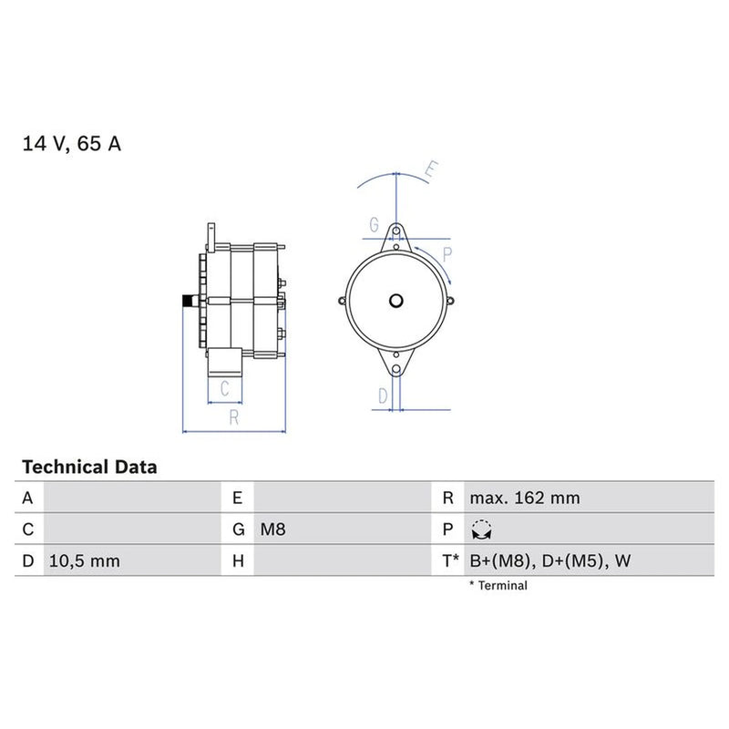 Bosch Car Alternator 12V