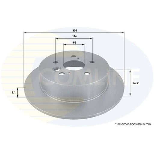 Comline 2 x Solid Brake Discs fits Toyota Rav 4 1994-2005 1.8 2.0