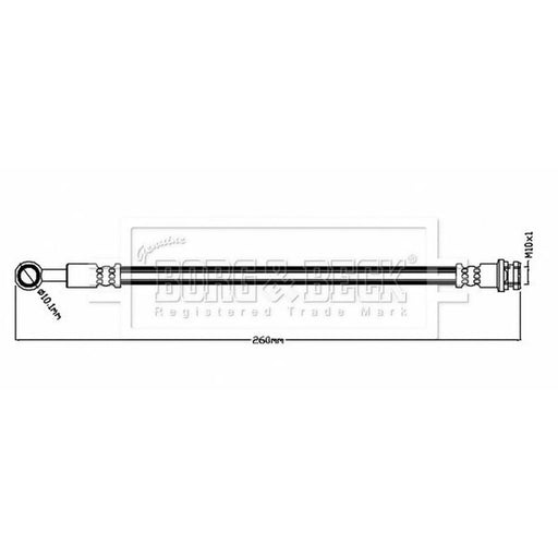 Borg & Beck Brake Hydraulic Hose Line outer BBH8846