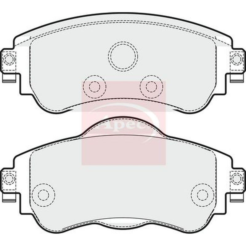 Apec Front Brake Pad Set fits Citroën C4 II 2009-2018 1.2 1.4 1.6