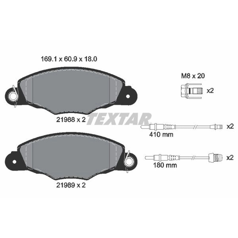 Textar Front Brake Pad Set 2198804