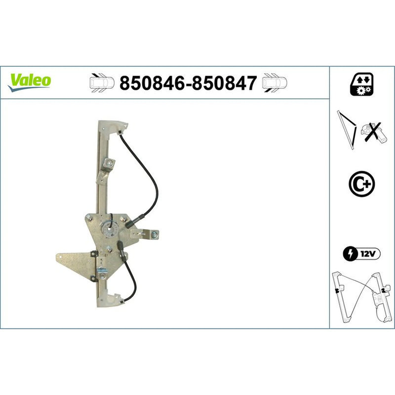 Valeo Electric Window Regulator Lifter Left Rear 850846