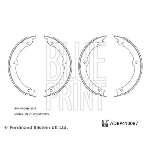 Blue Print Parking Brake Shoe Set Rear fits Toyota Land Cruiser 200 2007-2008