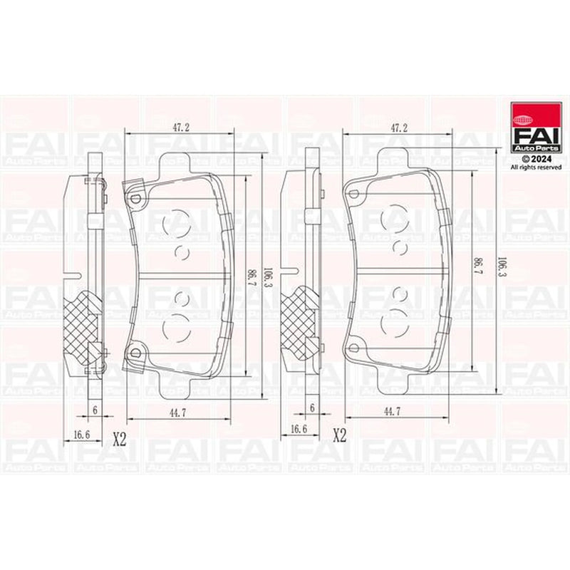 FAI Rear Brake Pad Set fits Opel Insignia A 2008-2017 1.4 1.6 1.8 2.0 2.8