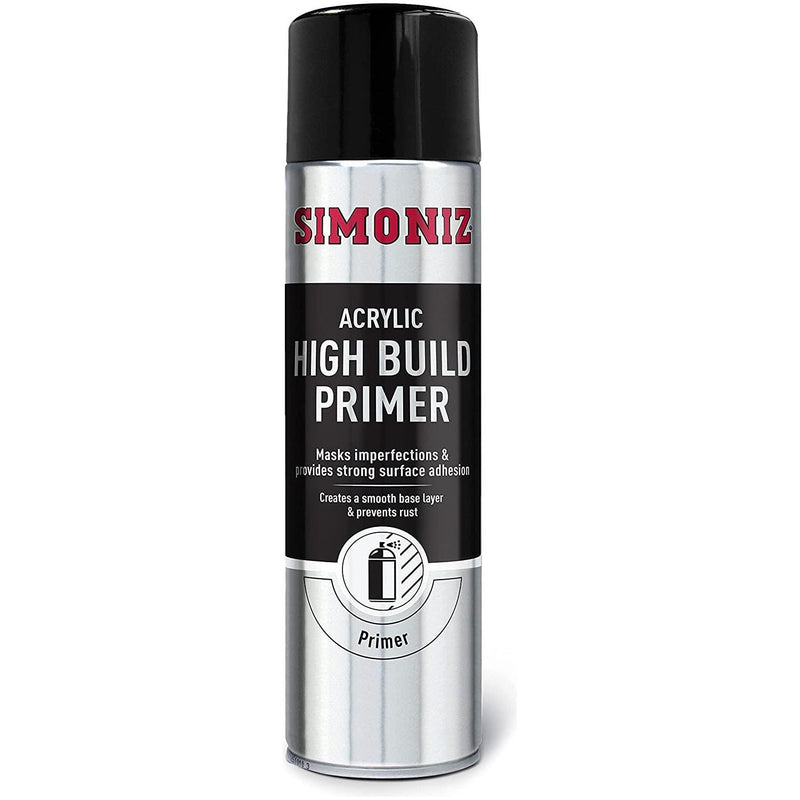 2x Simoniz High Build Primer Spray Putty Filler Aerosol Paint 500ml SIMB90D Simoniz  - Dynamic Drive