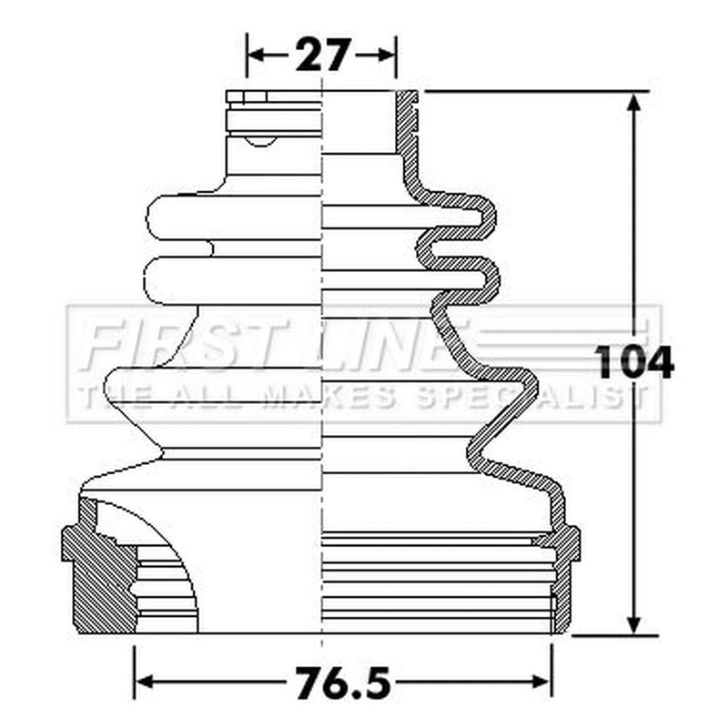 First Line Drive Shaft Bellow Kit Front Left fits Chrysler 300M 2000-2004 3.5