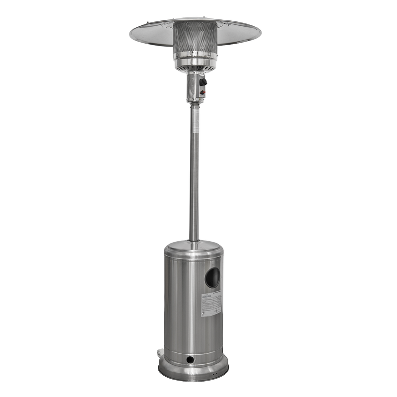 Dellonda 13kW Stainless Steel Commercial Gas Outdoor Garden Patio Heater Wheels Dellonda  - Dynamic Drive