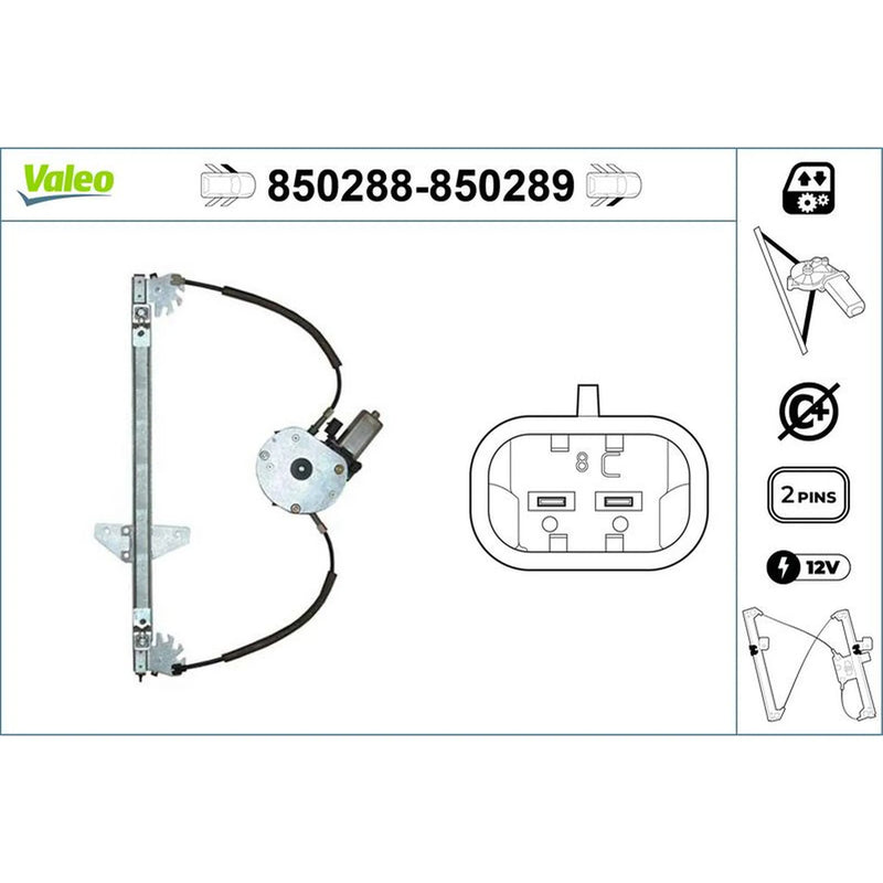 Valeo Electric Window Regulator Lifter Left Front 850288