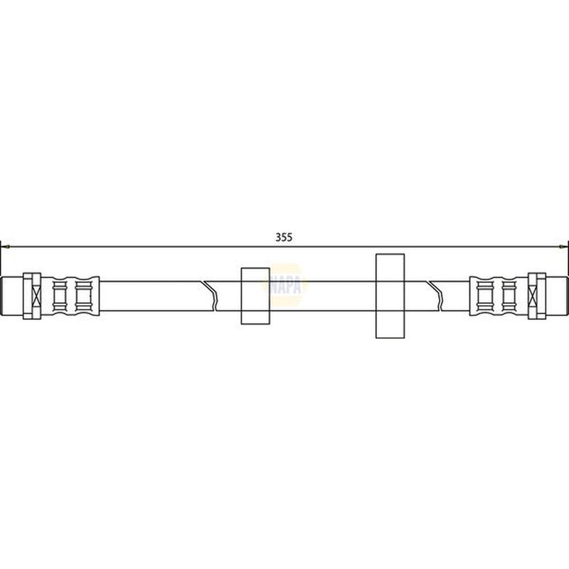 NAPA Brake Hydraulic Hose Line Front fits VW Transporter 1990-2003