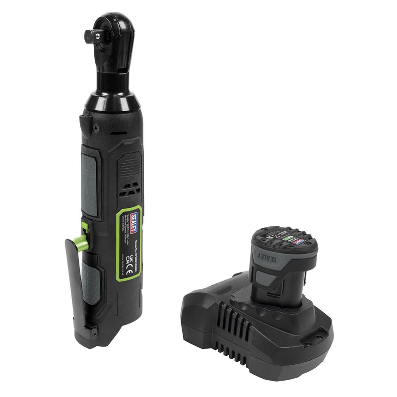 Sealey Cordless Ratchet Wrench 45Nm 3/8"Sq Drive 10.8V 2Ah SV10.8 Series Sealey - Dynamic Drive