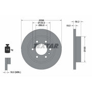 Textar 2 x Solid Rear Brake Discs 92301003-x2