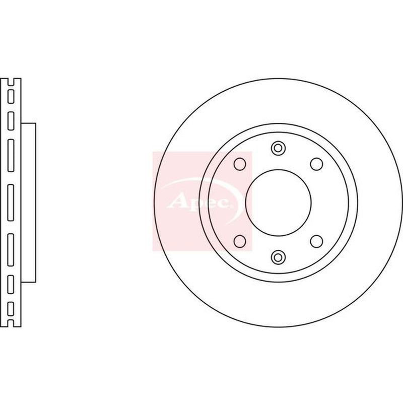 Apec Front Brake Vented Discs & Pads fits Peugeot 206 1998-2012 1.1 1.4 1.6 1.9
