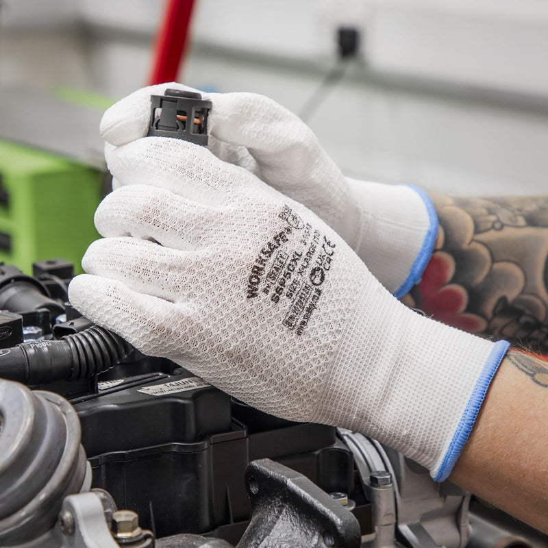Worksafe Worksafe White Precision Grip Gloves, X-Large- Pair SSP50XL Worksafe - Dynamic Drive