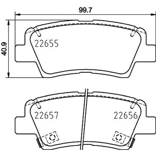 DON Rear Brake Pad Set fits Hyundai Bayon 2021 on 1.0