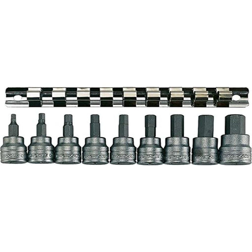 Teng Tools 3/8" Hex Bit Socket Clip Rail Set 9 Pieces Teng Tools - Dynamic Drive