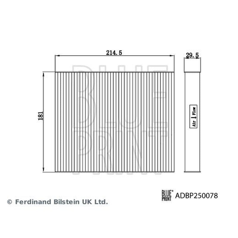 Blue Print Cabin Air Filter (Pollen Filter) fits Toyota Aygo X 2022 on 1.0